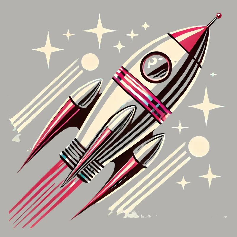Rétro SpaceAge Rocket Vector Design