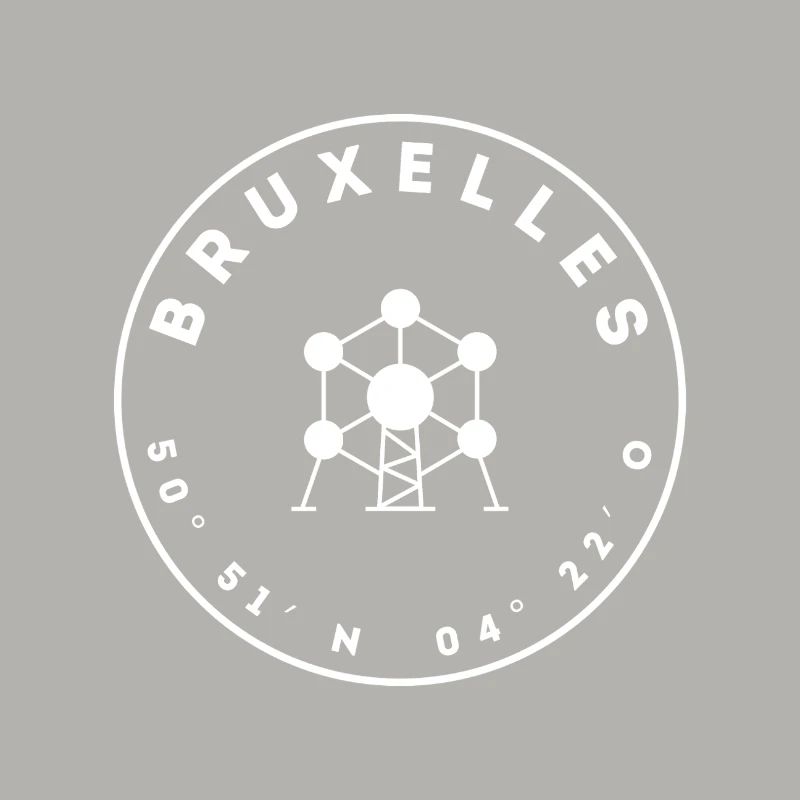 Brussels with Atomium and coordinates