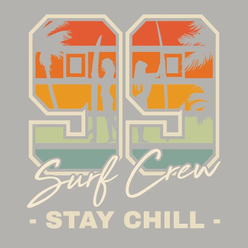 Rétro coucher de soleil Surf Chill Design