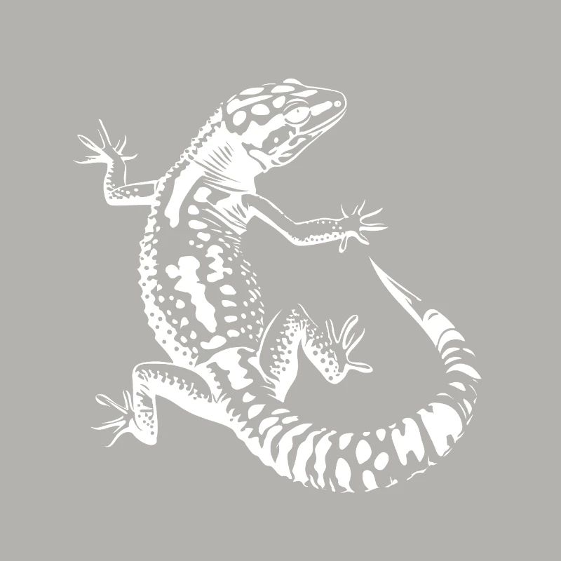 Black and White Lizard Silhouette Leopard Gecko