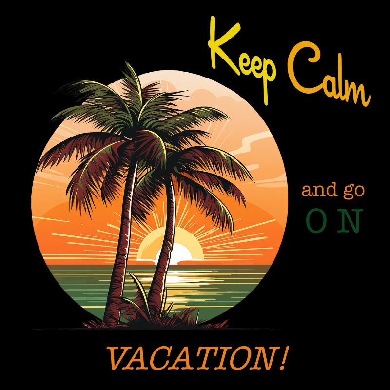 Keep calm and go on Vacation! Palmen am Strand