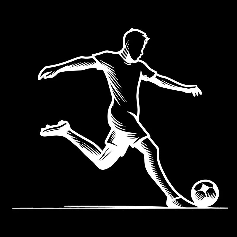 Minimalist Soccer Player Silhouette - white