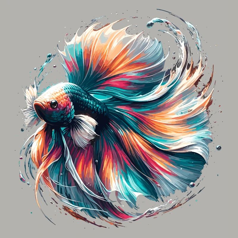 Bright Betta Splendens, Colorful