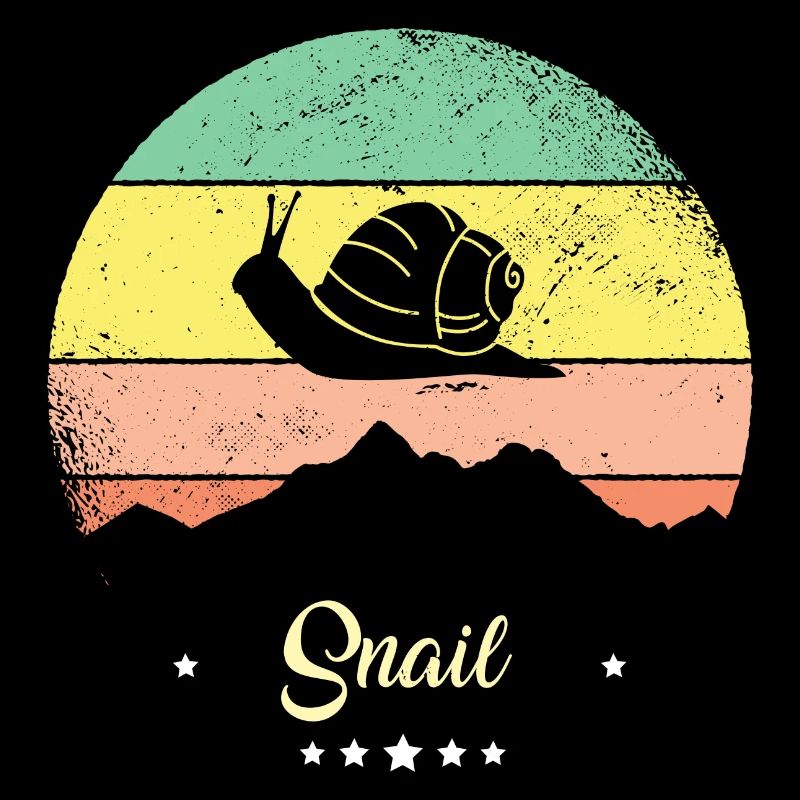 Snail Vintage Retro Animals Sunset