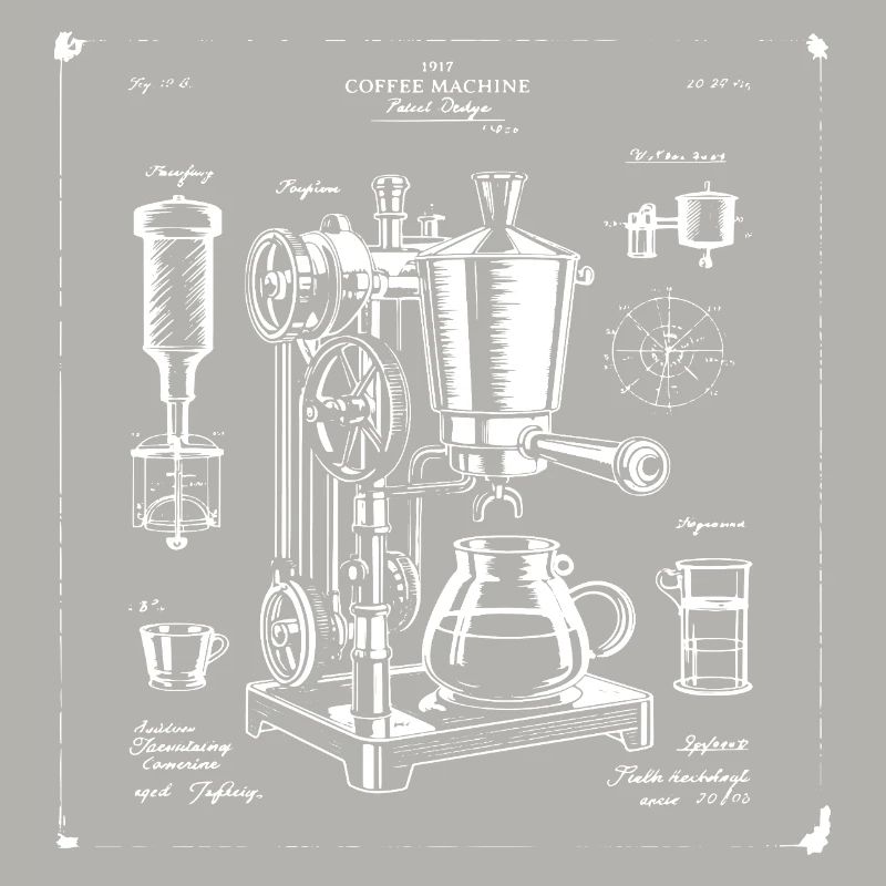 plan de machine à expresso rétro