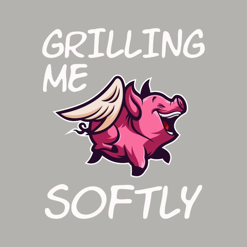BBQ BBQ Pig Wings Comic Funny Saying