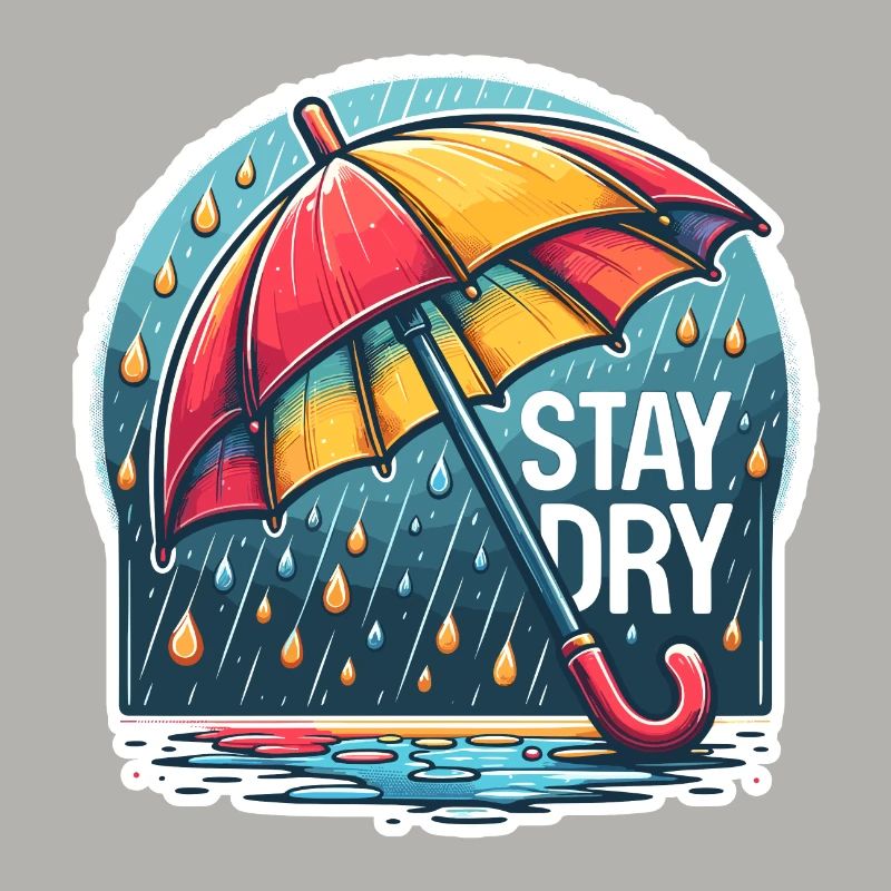 Restez au sec - Illustration de parapluie