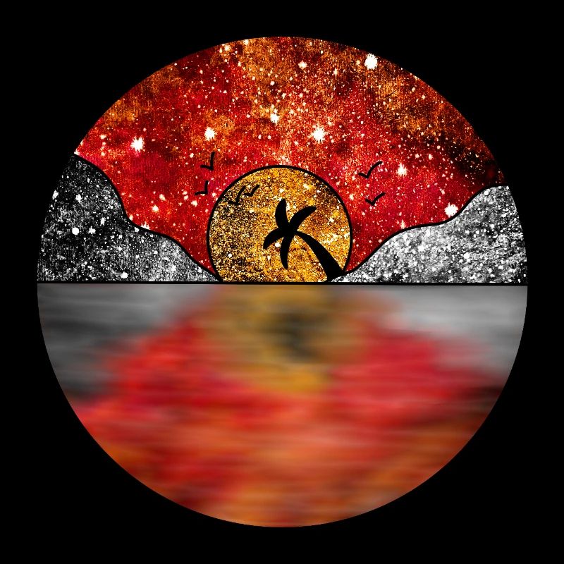 Cosmic Exotic Sunset Scene