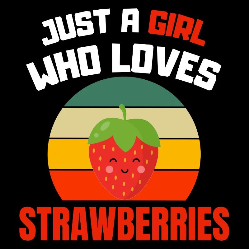 Rote Beeren Sommerfrucht Retro Erdbeer Mädchen