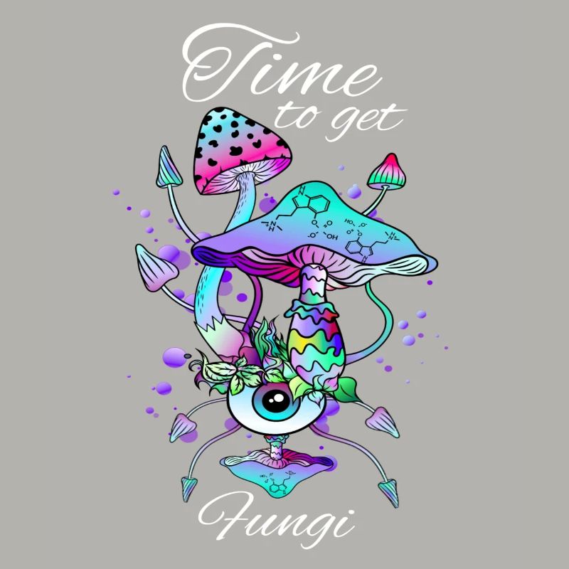 Neon Champignons Magiques Oeil Champignons Art