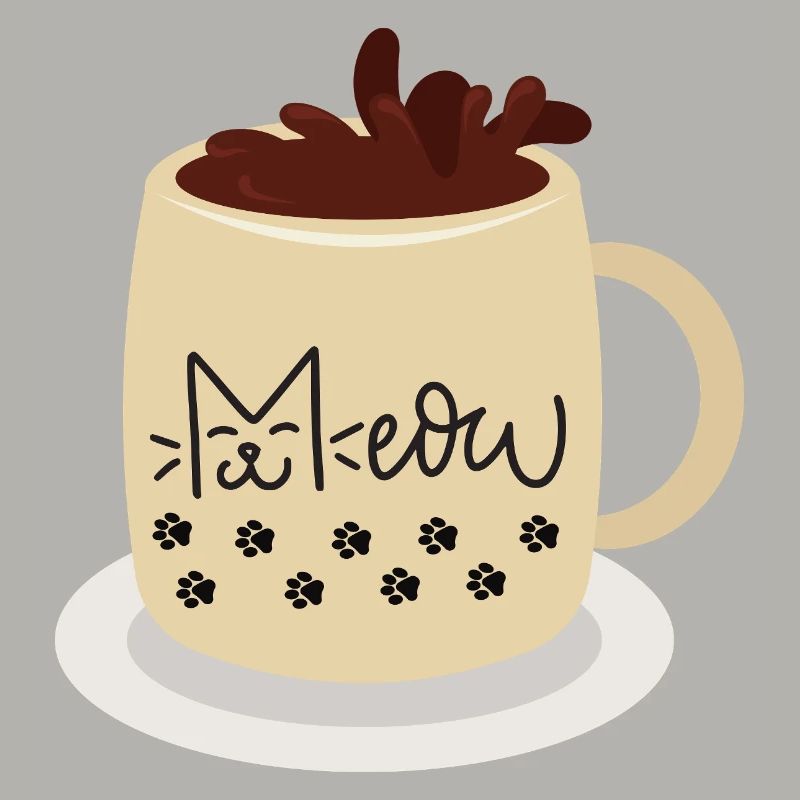 Mug visage de chat avec empreintes de pattes