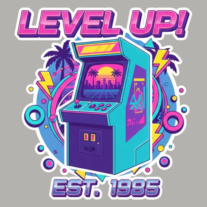 Level Up 1985 – Retro Arcade Automat Design