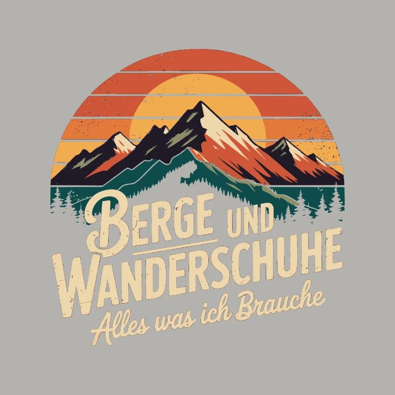 Wandern Wald Berge Wanderschuhe Spruch