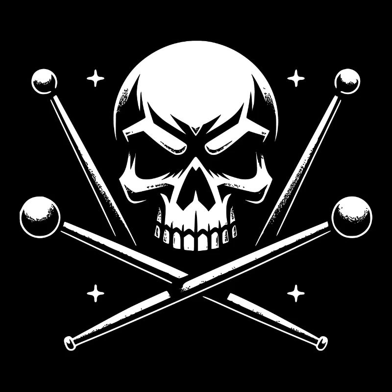 skull and crossed drumsticks