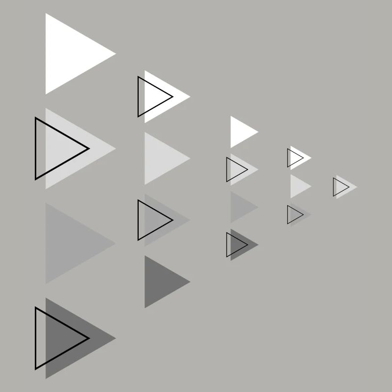 Triangles Gray Horizontal Arrow Decoration