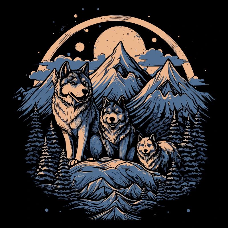 Loup Forêt sauvage Animaux Loups Paysage Pack de loups