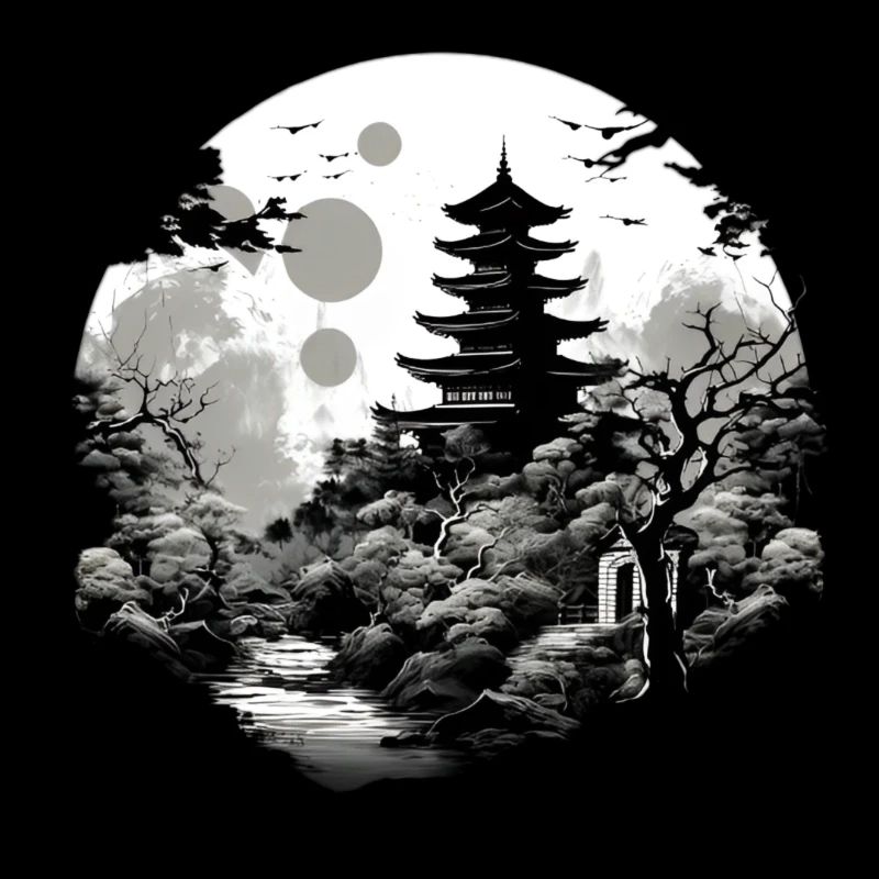 Japan schwarz weiß