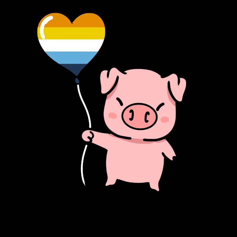 Schwein Herzballon Aroace Pride