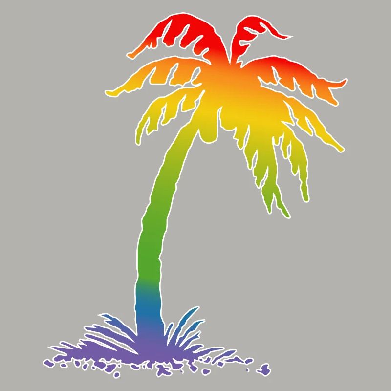Regenbogen Palme white