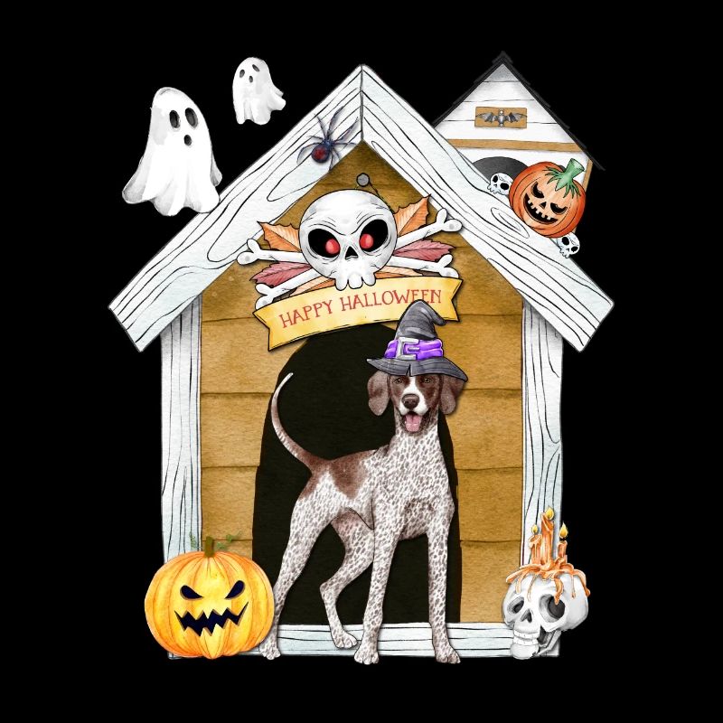 Halloween Pointer Hund Hexe