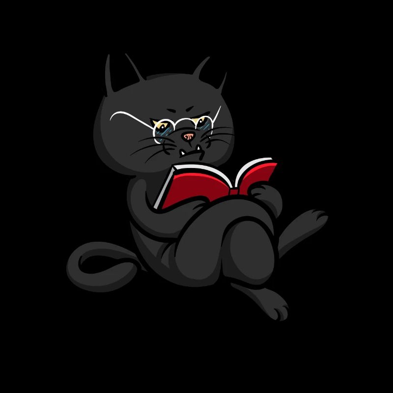 Cat Book Lovers Reading Books