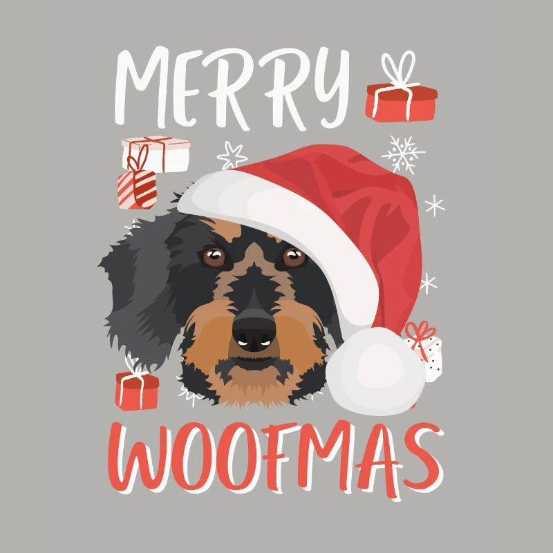 Teckel à poil dur Joyeux Noël