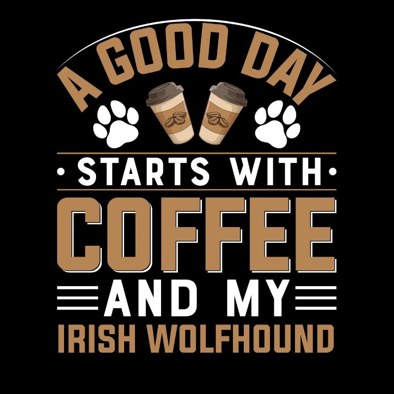 Irish Wolfhound Coffee Drinking Caffeine Paw