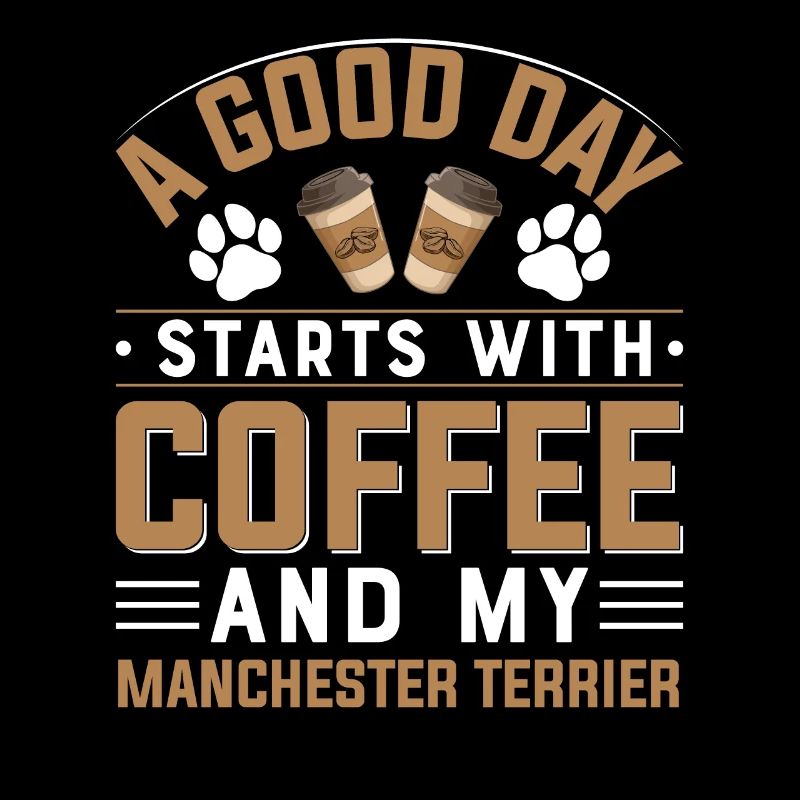 Manchester Terrier Kaffee Trinken Hundebesitzer