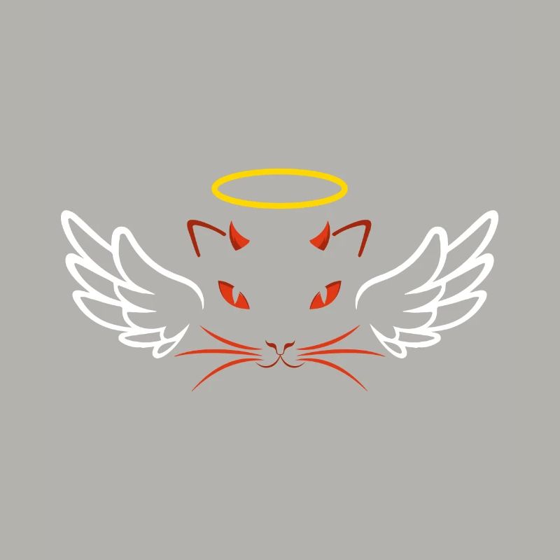 Angel and devil cat
