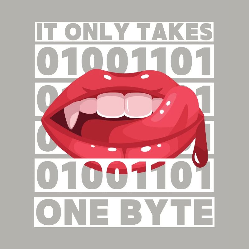 Bit Bytes Binary Computer Nerd, Vampire, Saying, Pun