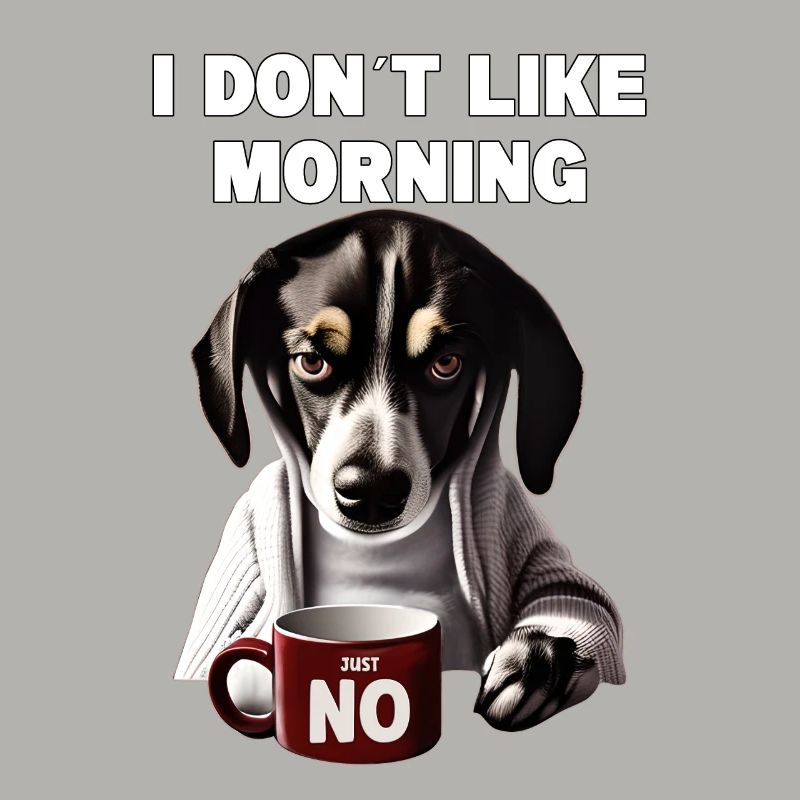 I don't like morning grumpy funny dog with