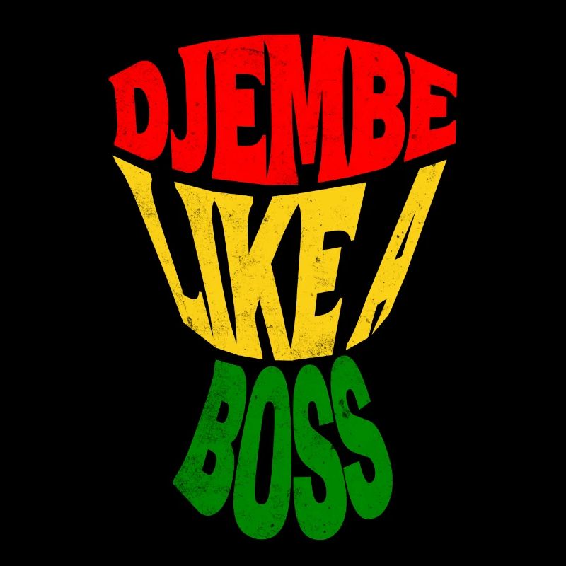 Djembé heureux comme un chef Typographie de tambour africain