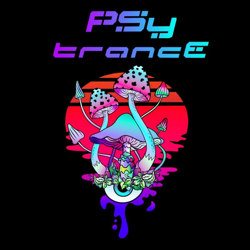 Psytrance Psychedelic Mushroom Sunset