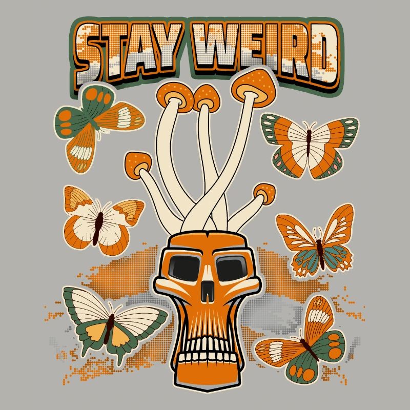Magic Mushrooms, Psychedelic, Skull, Mushrooms