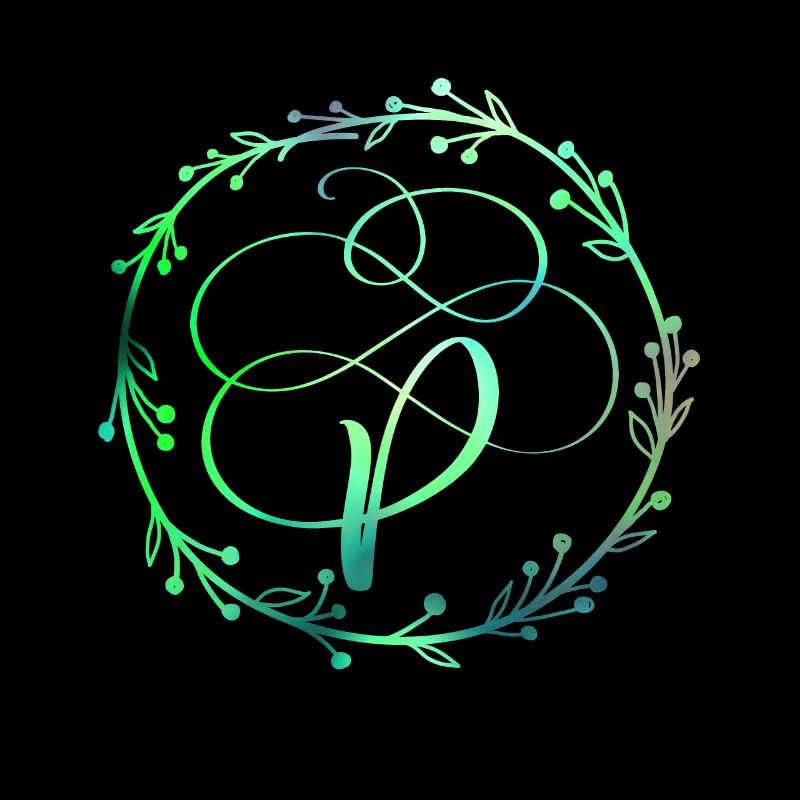 Monogram, Letter P, Calligraphy Ornament