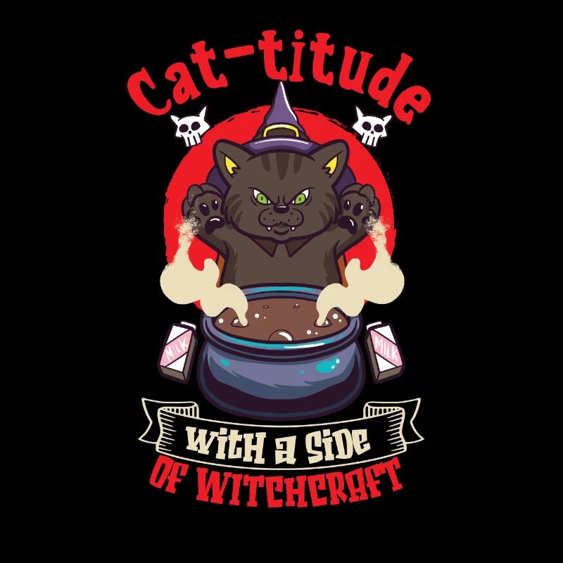 Chat Sorcière Occulte Gothique Noir Satanique