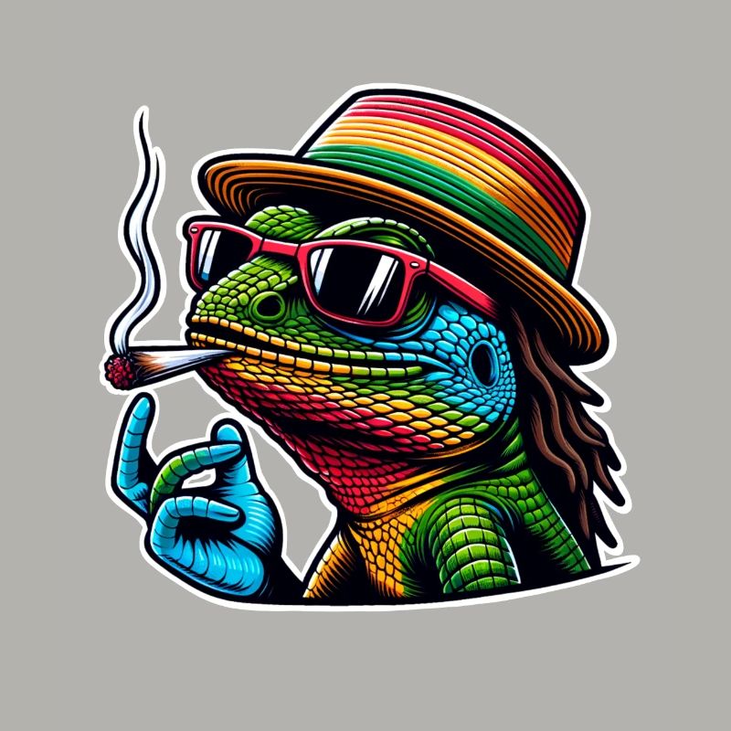 Lizard Smoking Cannabis
