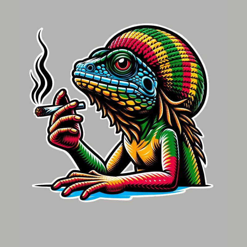 Lizard Smoking Cannabis