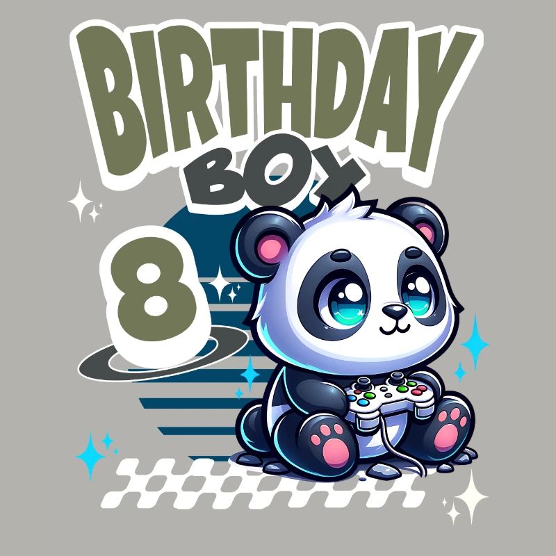 8. Geburtstag Kindergeburtstag Gaming Panda