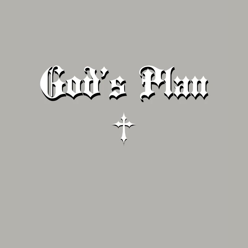 Le plan de Dieu en écriture gothique avec croix