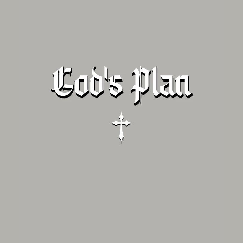 God's Plan in Gothic script with cross