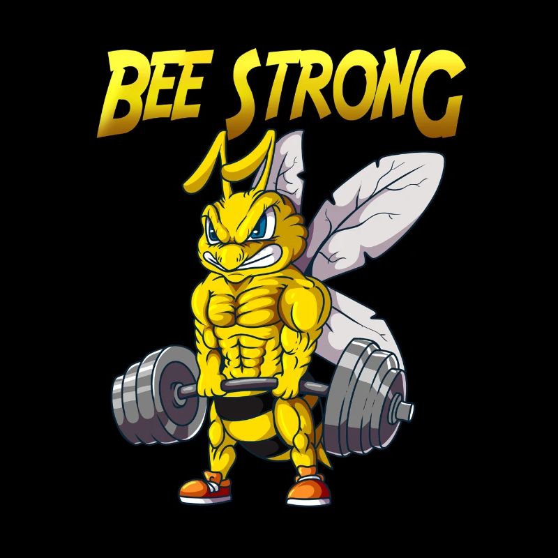 Bee Strong Weightlifter Bodybuilder Muscle Bee