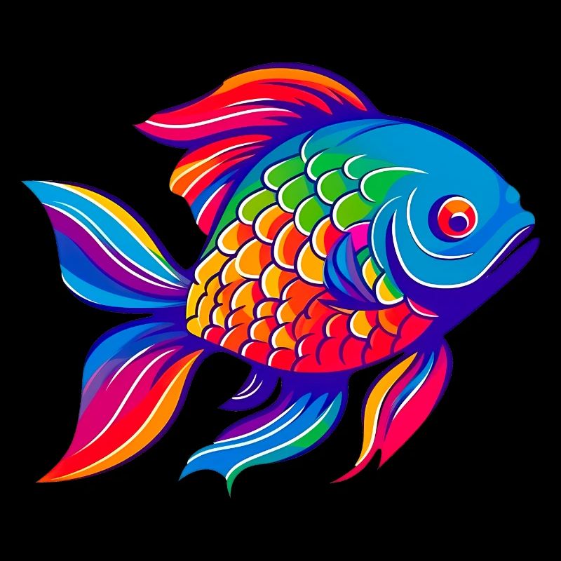 Poisson rouge arc-en-ciel