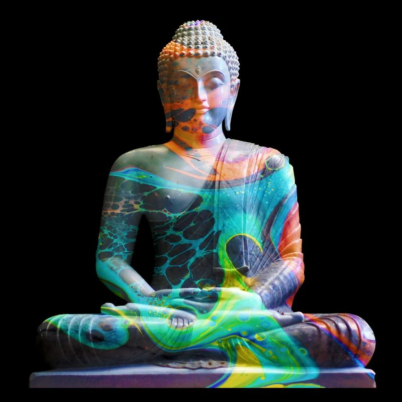 Mehrfarbiger Zen-Buddha