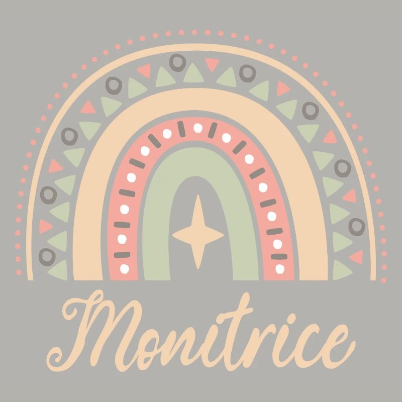 Cadeau Monitrice. Boho Rainbow monitrice.