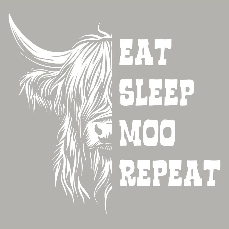 Highland Cattle - Manger Dormir Moo Répéter - Dire