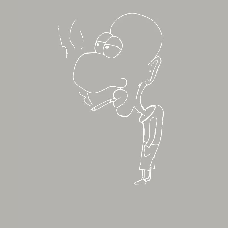 Comic Cartoon Figur Handgemalt Zeichnung Zigarette