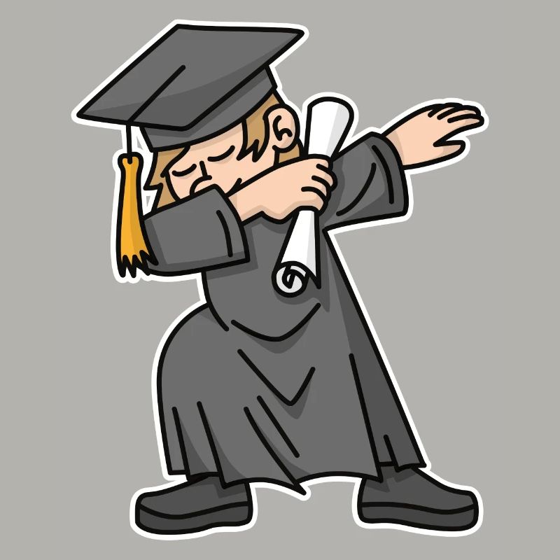 Junge Student dab dabbing Absolvent Schule