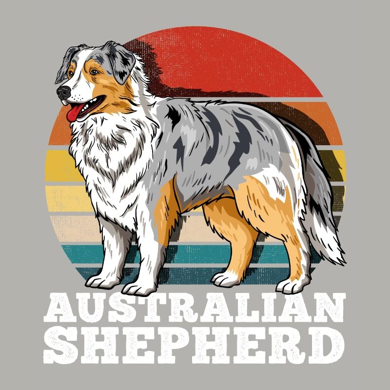 Australian Shepherd Aussie Retro
