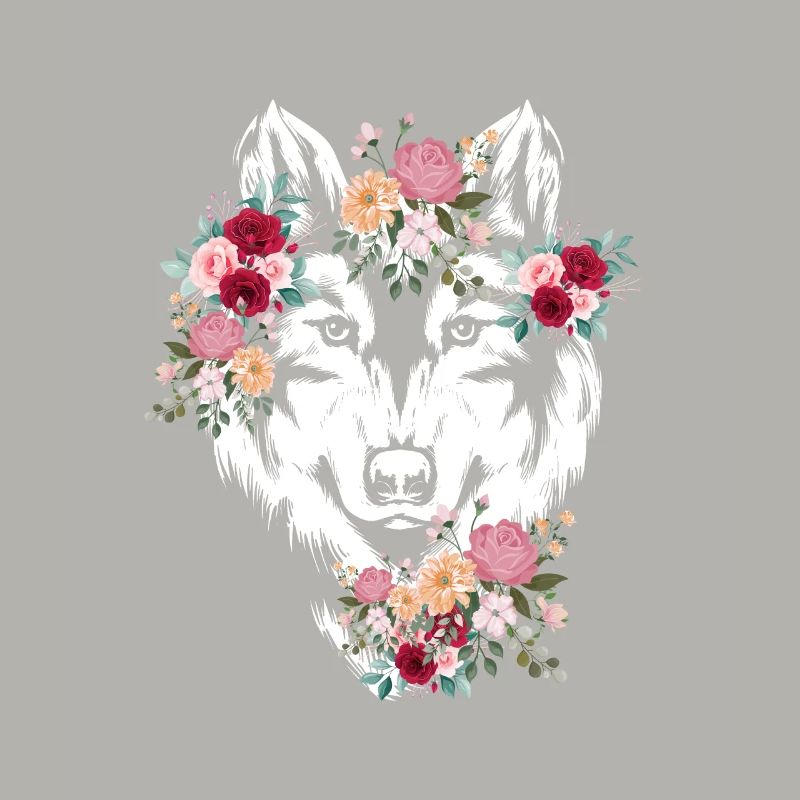 Wolf Wolfskopf Fleurs Déco